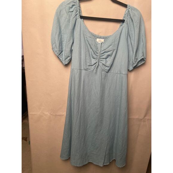 Adorable Linen Blend Summer Dress.  Size Large - Picture 2 of 4